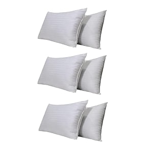 perfect sleeper 17x27 inches bed pillows for sleeping standard size 6 pack hypoallergenic pillow for side and back sleeper soft hotel pillows set of 6 microfiber pillow-white
