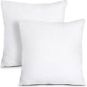 Perfect Sleeper 20x20 Inch Set of 2 Plain White Throw Pillow Insert - Cozy and Soft Sofa Microfiber Fill Cushion for Stylish Home Decor - White