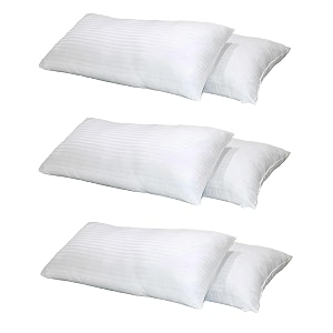 perfect sleeper 20x36 inches bed pillows for sleeping king size 6 pack hypoallergenic pillow for side and back sleeper soft hotel pillows set of 6 microfiber pillow-white