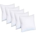 Perfect Sleeper 22x22 Inch Set of 5 Plain White Throw Pillow Insert - Cozy and Soft Sofa Microfiber Fill Cushion for Stylish Home Decor - White
