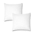 Perfect Sleeper 24x24 Inch Square Pillow Set of 2, Premium Microfiber Hotel Quality Big Size Soft Cushion Filler for Sofa - White