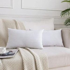 perfect sleeper rectangular 12x20 inches cushion set of 2 amanat microfiber hotel quality premium fibre soft cushion pillow filler white