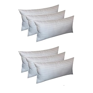 perfect sleeper rectangular 12x24 inches cushion set of 6 amanat microfiber hotel quality premium fibre soft cushion pillow filler white