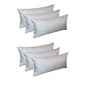 Perfect Sleeper Rectangular 12X24 Inches Cushion, Set of 6, Amanat Microfiber Hotel Quality Premium Fibre Soft Cushion, Pillow Filler, White