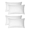 Perfect Sleeper Rectangular 12X24 Inches Cushion, Set of 4, Amanat Microfiber Hotel Quality Premium Fibre Soft Cushion, Pillow Filler, White