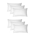 Perfect Sleeper Rectangular 14X20 Inches Cushion, Set of 6, Amanat Microfiber Hotel Quality Premium Fibre Soft Cushion, Pillow Filler, White