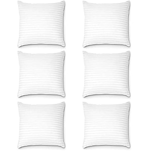 perfect sleeper square pillow 20x20 inches set of 6 amanat microfiber hotel quality premium fibre soft cushion filler white