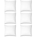 Perfect Sleeper Square Pillow 20x20 Inches, Set of 6, Amanat Microfiber Hotel Quality Premium Fibre Soft Cushion Filler, White