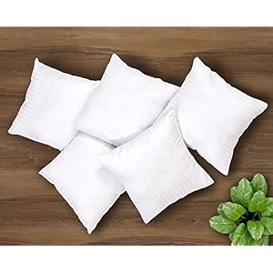 perfect sleeper square pillow 22x22 inches set of 5 soft polyester fibre hotel quality premium fibre soft and lightweight cushion filler white stripe