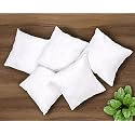 Perfect Sleeper Square Pillow 22x22 Inches, Set of 5, Soft Polyester Fibre Hotel Quality Premium Fibre Soft and Lightweight Cushion Filler, White Stripe