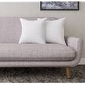 Perfect Sleeper Square Pillow 22x22 Inches, Set of 2, Soft Polyester Fibre Hotel Quality Premium Fibre Soft and Lightweight Cushion Filler, White Stripe