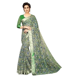 perfectblue women39s digital woven linen saree with blouse piece digichampa_variation
