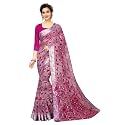PERFECTBLUE Women's Digital Woven Linen Saree with Blouse Piece (DigiChampa_Variation)