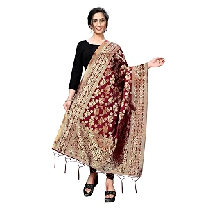 perfectblue women39s solid silk dupatta
