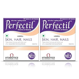 perfectil multivitamin supplements for hair skin and nails for men amp womenpacked with biotin and grape seed extract for radiant and younger-looking skin stronger nails 30 tablets pack of 2