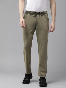 Perfkt-U Solid Men Olive Track Pants