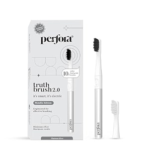 perfora electric toothbrush 2 modes aaa powered 24000 strokes 90 days battery life1 year warrantyelectric toothbrush for men women amp kids metallic range-platinum silver 1 piece