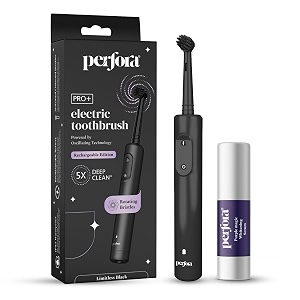 perfora pro oscillating electric tooth brush amp purple serum combo  2 years warranty  rechargeable electric toothbrush for men amp women8800 rpm2 min auto timer purple toothpaste for teeth whitening