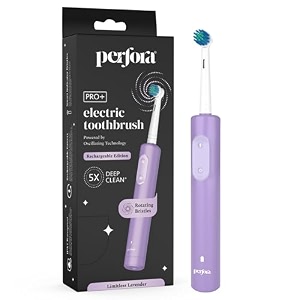perfora pro oscillating electric toothbrush  electric 8800 rpm 2 min auto timer lavender