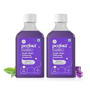 perfora purple teeth whitening mouthwash- 400ml 200ml x 2