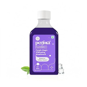 perfora purple teeth whitening mouthwash  contains fluoride  alcohol free mouth freshner  suitable for men amp women 200ml