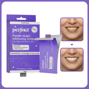 perfora purple teeth whitening strips - pack of 3 6 strips self-dissolving teeth whitening kit