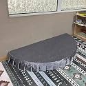 Performance Stage,Semi Circle Stage Platform With Carpet & Skirt, Small Portable Stage Riser For Singsing, School Event Performance Deck Modular System(Gray,120x60cm (47.2x23.6in))