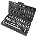 Performance Tool W1168 SAE/Metric 60-Piece Socket (1/4" &amp; 3/8" Drive) and Bit Set