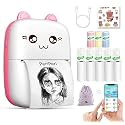 PeriPeri C6 Gift Box Combo Mini Thermal Printer (1Year Warranty) Inkless Bluetooth Pocket Printer with Pouch, 10 Paper &amp; Sticker Rolls. Compatible with iOS, Android (Pink)