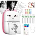 PeriPeri C6 Gift Box Combo Mini Thermal Printer (1Year Warranty) Inkless Bluetooth Pocket Printer with 6 Paper & Sticker Rolls. Compatible with iOS, Android (Pink)