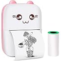 PeriPeri C6 Mini Thermal Printer (1Year Warranty) Inkless Bluetooth Pocket Printer for Prints Picture List Memo Receipt Tags Barcode Labels Compatible with iOS, Android (Pink)