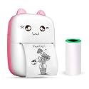 PeriPeri C6 Mini Thermal Printer (1Year Warranty) Inkless Bluetooth Pocket Printer for Prints Picture List Memo Receipt Tags Barcode Labels Compatible with iOS, Android (Pink)
