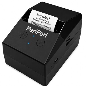 periperi mini truck 2-inch barcode label printer usb  bluetooth thermal printer support android ios windows amp mac open label app 20-58mm labels 2000mah rechargeable battery 1 year warranty