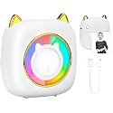 PeriPeri RGB Mini Thermal Printer, Inkless Bluetooth Pocket Printer for Prints Picture List Memo Receipt Tags Barcode Labels Compatible with iOS, Android (White)