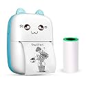 PeriPeri C6 Mini Thermal Printer (1Year Warranty) Inkless Bluetooth Pocket Printer for Prints Picture List Memo Receipt Tags Barcode Labels Compatible with iOS, Android (Blue)