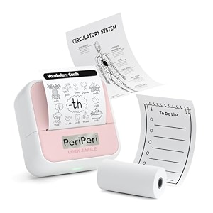 periperi s1 mini bluetooth thermal printer portable inkfree printer works with 39luck jingle39 app pink