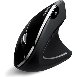 perixx perimice-813b bluetooth vertical mouse - wireless 3-in-1 multi-device technology - travelling carry bag 