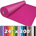 PerkHomy 24" x 2,400" (200') Rose Red Kraft Paper Roll for Craft Bulletin Board Paper Art Table Covering Crafting Gift Wrapping Bouquet Packing Parcel 80GSM 55LB (Rose Red, 24" x 200')