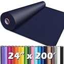 PerkHomy 24" x 2,400" (200') Navy Blue Kraft Paper Roll for Craft Bulletin Board Paper Art Table Covering Crafting Gift Wrapping Bouquet Packing Parcel 80GSM 55LB (Navy Blue, 24" x 200')