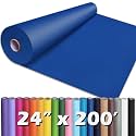 PerkHomy 24" x 2,400" (200') Blue Kraft Paper Roll for Craft Bulletin Board Paper Art Table Covering Crafting Gift Wrapping Bouquet Packing Parcel 80GSM 55LB (Blue, 24" x 200')