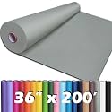 PerkHomy 36" x 2,400" (200') Light Grey Kraft Paper Roll for Craft Bulletin Board Paper Art Table Covering Crafting Gift Wrapping Bouquet Packing Parcel 80GSM 55LB (Light Grey, 36" x 200')