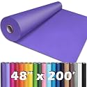 PerkHomy 48" x 2,400" (200') Purple Kraft Paper Roll for Craft Bulletin Board Paper Art Table Covering Crafting Gift Wrapping Bouquet Packing Parcel 80GSM 55LB (Purple, 48" x 200')