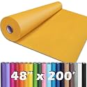 PerkHomy 48" x 2,400" (200') Orange Kraft Paper Roll for Craft Bulletin Board Paper Art Table Covering Crafting Gift Wrapping Bouquet Packing Parcel 80GSM 55LB (Orange, 48" x 200')