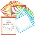 PerKoop 100 Pcs Clear Dry Erase Pockets 10 X 14 Inch, Sheet Protector