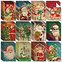 Perkoop 48 Sheets Vintage Christmas Decoupage Paper 8.3x11.7'', 12 Styles