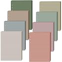 PerKoop 8 Pack Lined Refill Paper A5 Colored 6 Ring Binder, Morandi Color