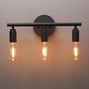 PERMO 3-Light Vanity Light Black Industrial Wall