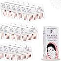 PERPAA Kumkum Velvet Round Bindi Box of 15 Flaps for Ladies Women Forehead Bindi (Stick On) (Size 5, Diameter 6mm, Red)