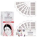 PERPAA Kumkum Velvet Round Bindi Box of 15 Flaps for Ladies Women Forehead Bindi (Stick On) (Size 5, Diameter 6mm, Dark Maroon)