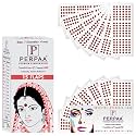 PERPAA Kumkum Velvet Round Bindi Box of 15 Flaps for Ladies Women Forehead Bindi (Stick On) (Size 7, Diameter 4mm, Light Maroon)